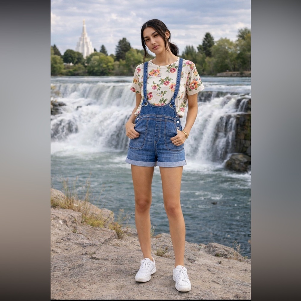 ANTHROPOLOGIE NWT Pilcro Slouchy Overall Shorts Size 25.